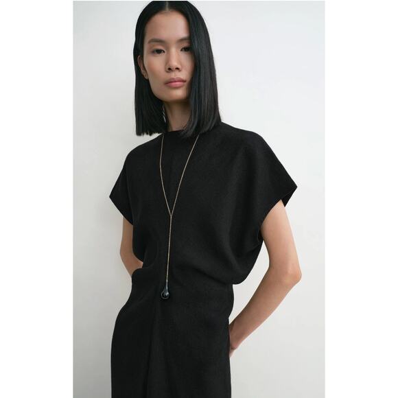 Toteme Slouch waist basketweave dress black - Picture 4 of 7